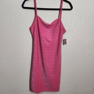 5 B Style Dress Pink Glittery Spaghetti Strap Slip Juniors Large